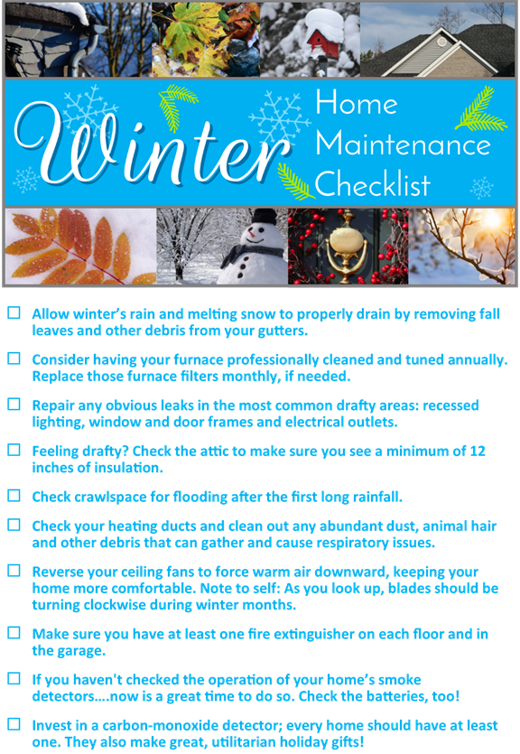 Winter Home Maintenance Checklist Beth Bylund